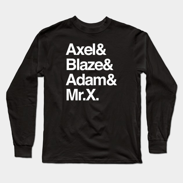 Names & Rage of Beat Em Ups Long Sleeve T-Shirt by manoystee